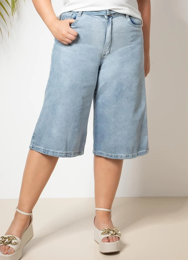Quintess - Jorts Jeans Claro com Bolsos 3