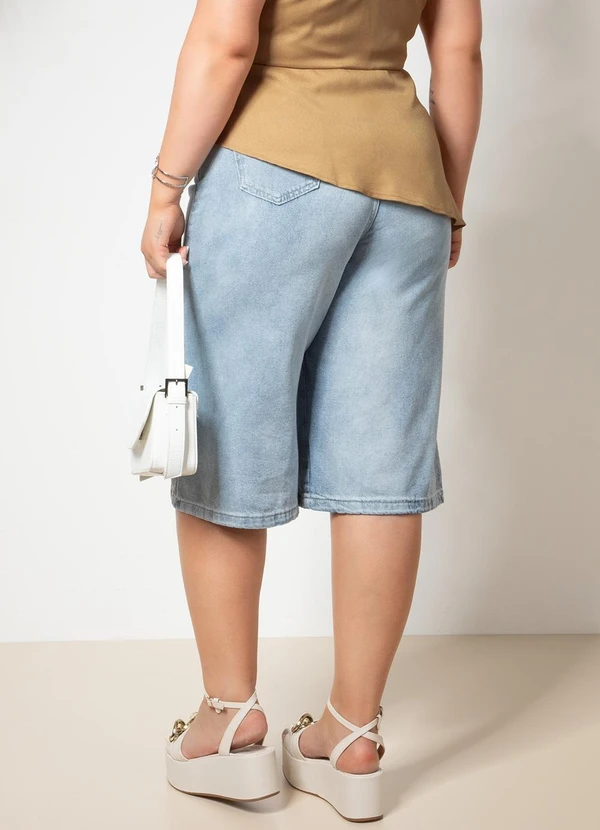 Quintess - Jorts Jeans Claro com Bolsos 5