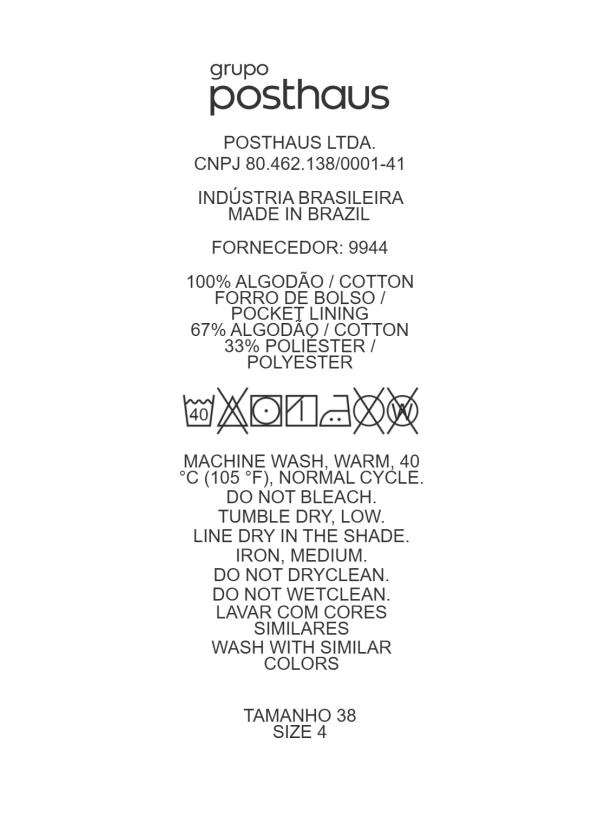 Quintess - Jorts Jeans Marrom em Sarja 3