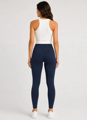 Infinita Cor - Legging Feminina em Suplex Peluciado Azul - INFINITA COR