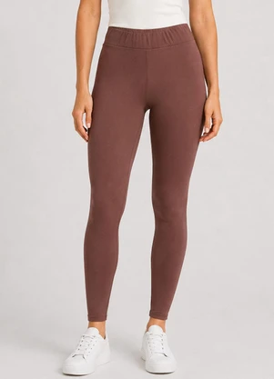 Infinita Cor - Legging Feminina em Suplex Peluciado Marrom - INFINITA COR