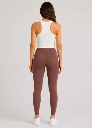 Infinita Cor - Legging Feminina em Suplex Peluciado Marrom - INFINITA COR