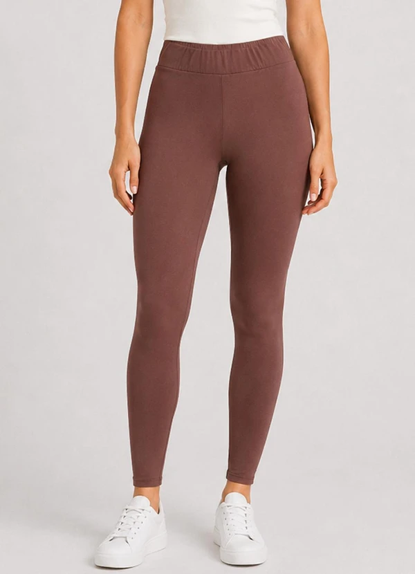 Infinita Cor - Legging Feminina em Suplex Peluciado Marrom