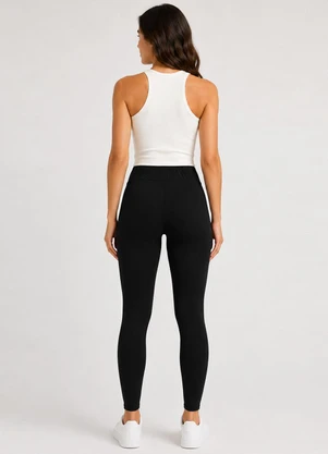 Infinita Cor - Legging Feminina em Suplex Peluciado Preto - INFINITA COR