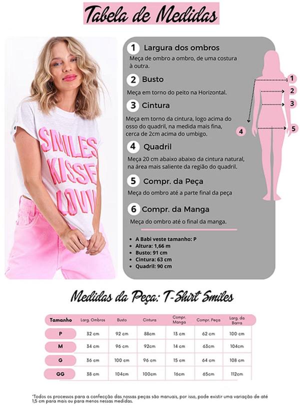 Amo Brand - T-Shirt Smiles Branco com Rosa 4