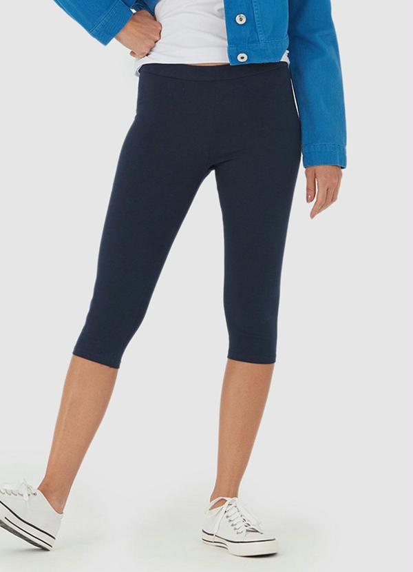 Malwee - Calça Azul Marinho Corsário em Cotton