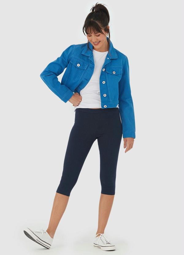 Malwee - Calça Azul Marinho Corsário em Cotton 5