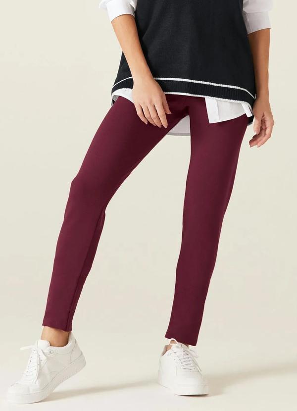 Malwee - Calça Bordo Legging em Moletom Feminino