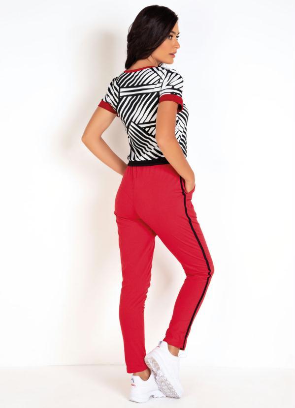 Outlet - Calça Cigarrete Vermelha com Bolsos 5