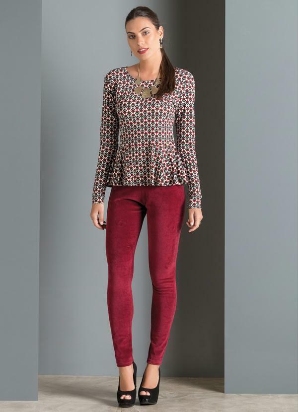 Quintess - Calça em Plush Bordô 3