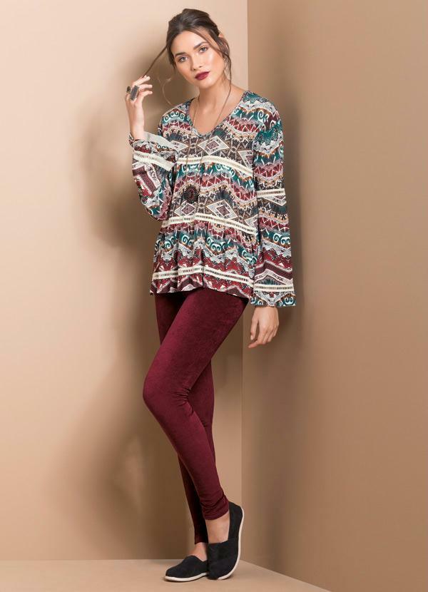 Quintess - Calça em Plush Bordô 4