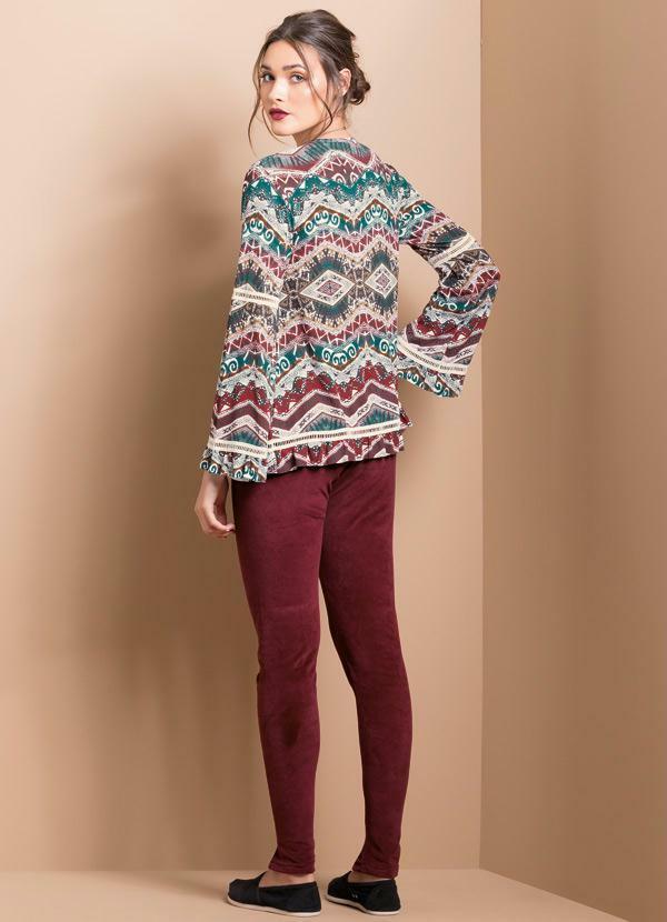 Quintess - Calça em Plush Bordô 6