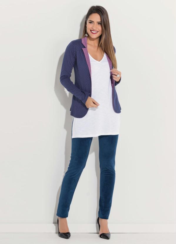 Quintess - Calça em Plush Marinho 3