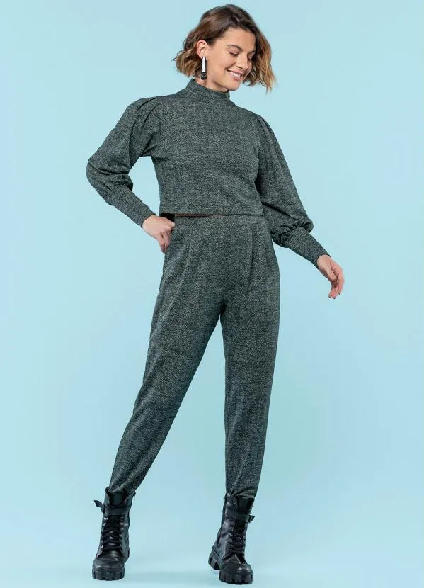 Marialícia - Calça Feminina Adulto Cinza 2