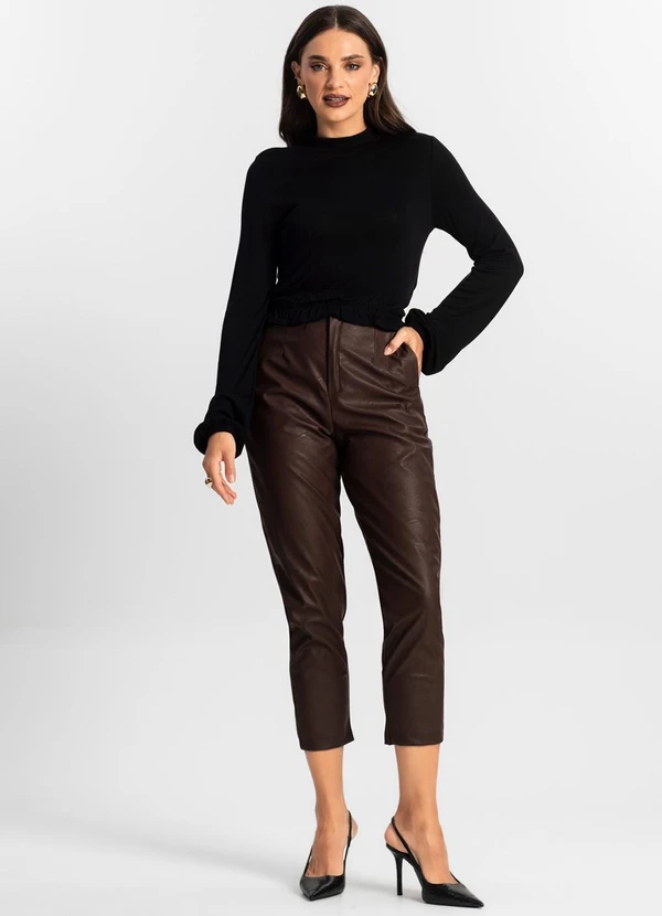 Endless - Calça Feminina Courino Marrom 3