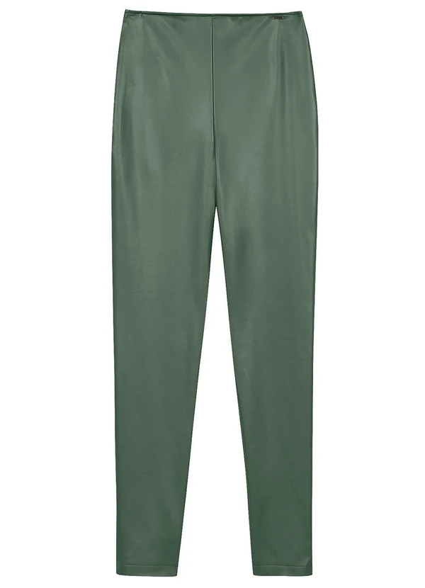 Marialícia - Calça Feminina Resinada com Zíper Verde 3