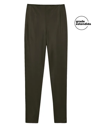 Marialícia - Calça Feminina Resinada com Zíper Verde - MARIALÍCIA