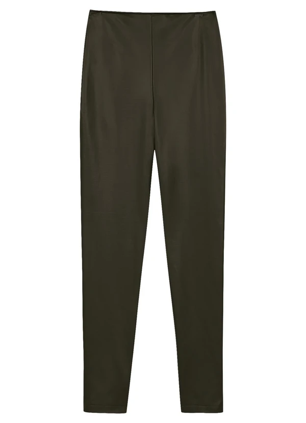 Marialícia - Calça Feminina Resinada com Zíper Verde 2