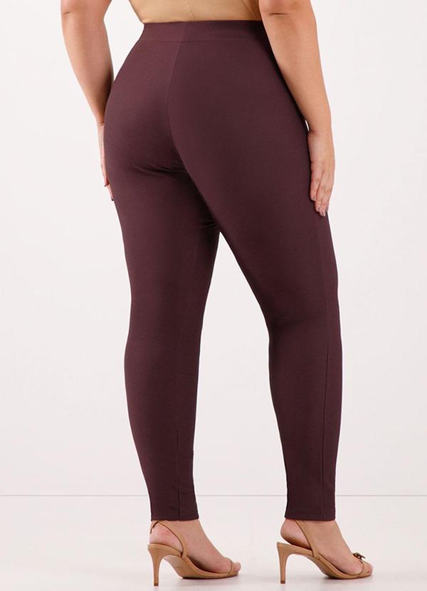 Lunender Mais Mulher - Calça Legging com Bolsos em Malha Marrom 2