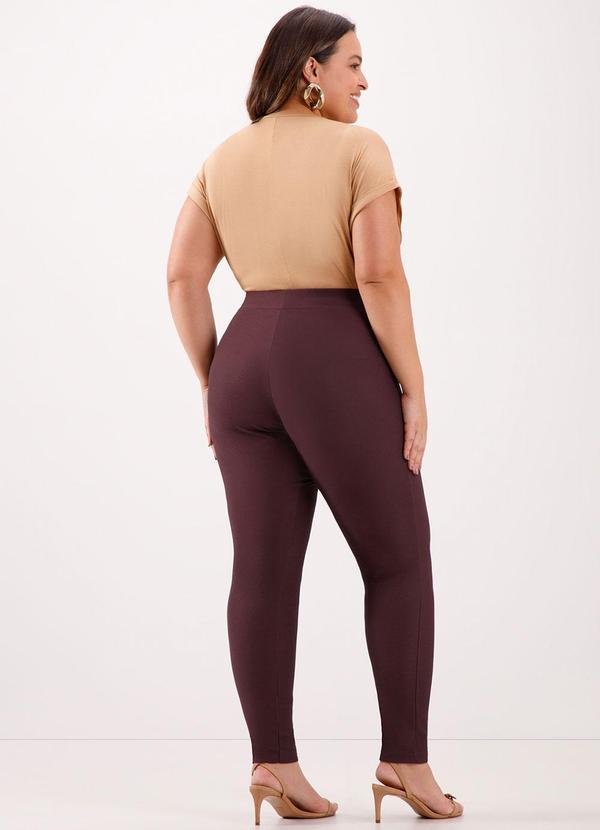 Lunender Mais Mulher - Calça Legging com Bolsos em Malha Marrom 4