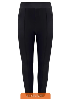 Lunender Mais Mulher Calça Legging com Bolsos em Malha Preto