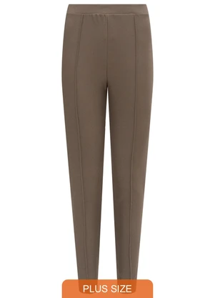 Lunender - Calça Legging com Nervuras em Malha Marrom - LUNENDER