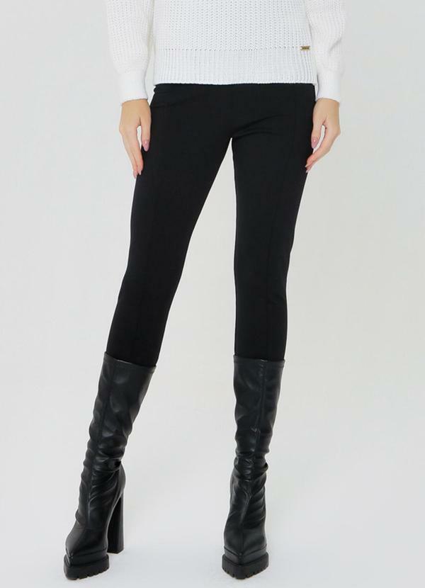 Gatabakana - Calca Legging com Pu Preto