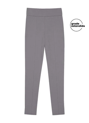 Marialícia - Calça Legging Feminina com Costura Frontal Cinza - MARIALÍCIA