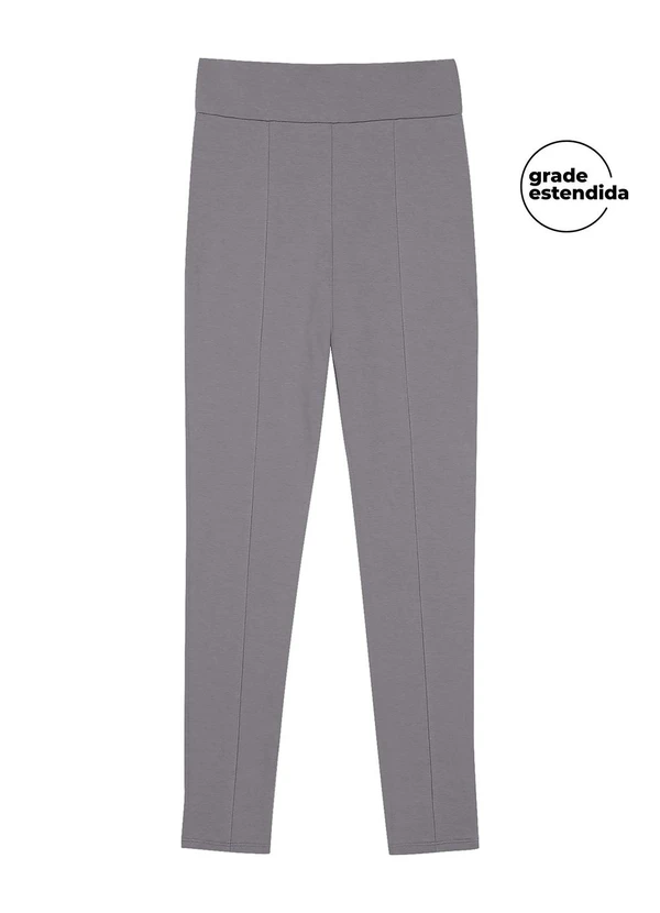 Marialícia - Calça Legging Feminina com Costura Frontal Cinza