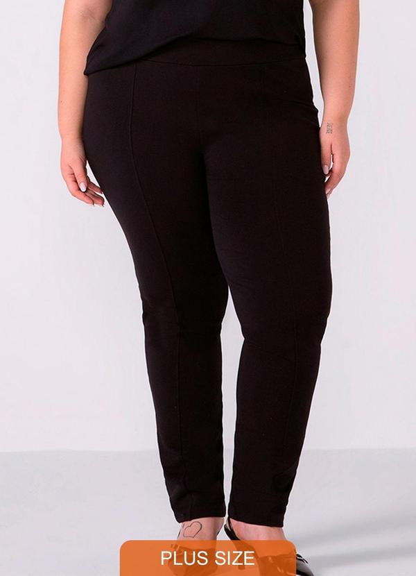 Marialícia - Calça Legging Feminina com Costura Frontal Preto