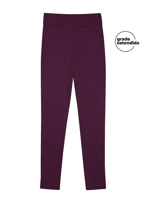 Marialícia - Calça Legging Feminina com Costura Frontal Roxo