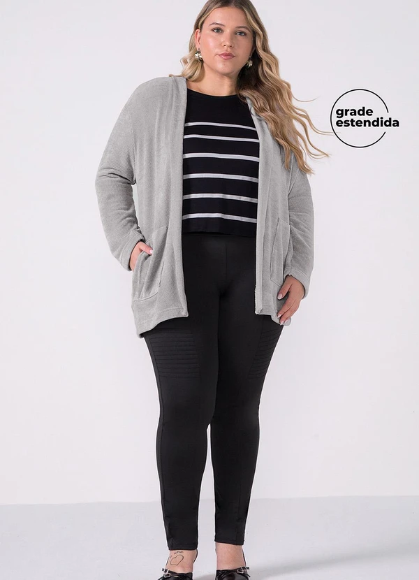 Marialícia - Calça Legging Feminina Helanca Felpada Preto 2