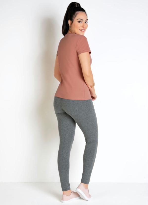Basicamente - Calça Legging Mescla com Elástico na Cintura 4