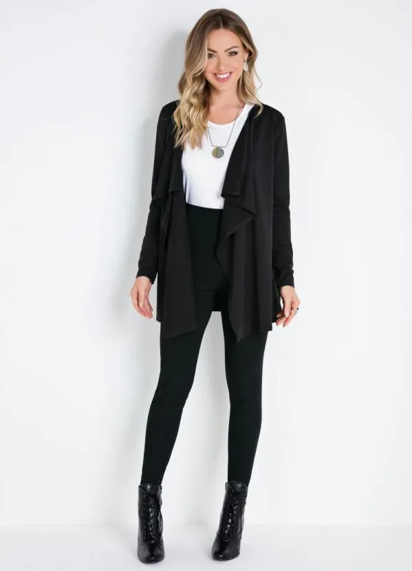 Quintess - Calça Legging Preta com Cós Largo 5