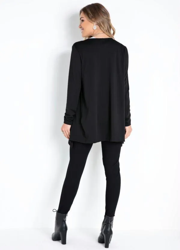 Quintess - Calça Legging Preta com Cós Largo 6