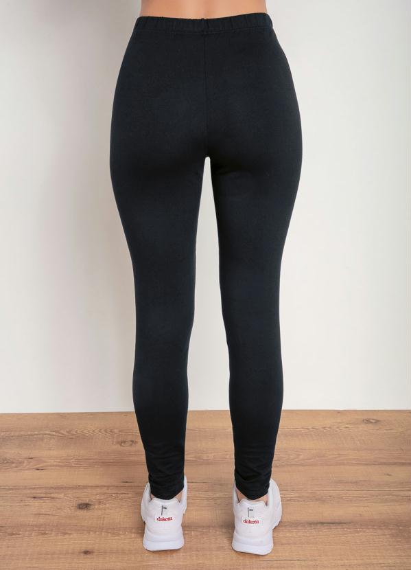Basicamente - Calça Legging Preta com Elástico na Cintura 2