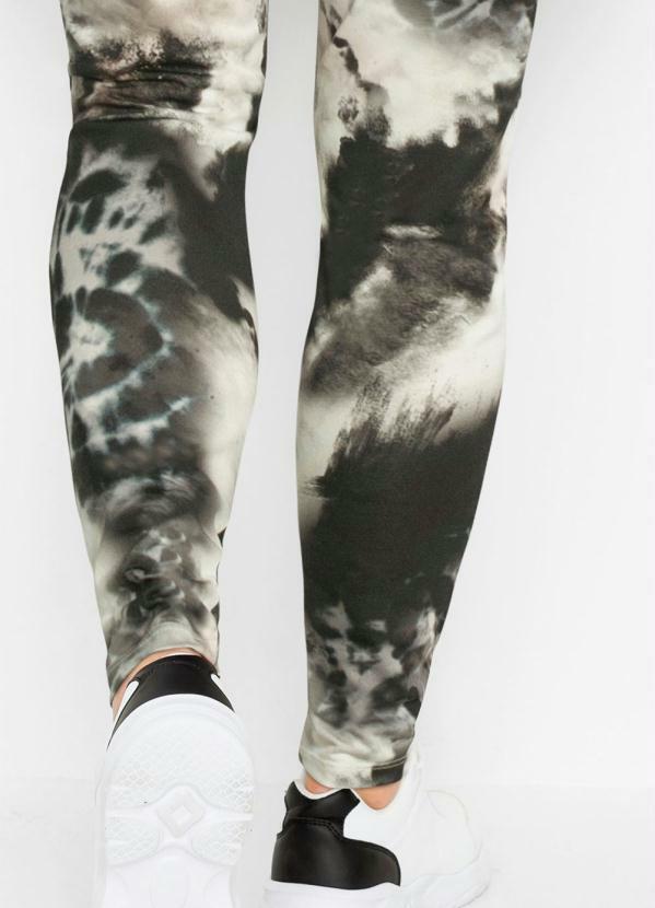 Outlet - Calça Legging Tie Dye Preto/Branco 4