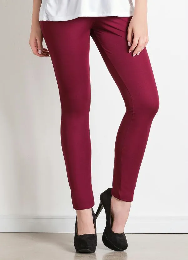 Moda Pop - Legging com Bolsos nas Costas Bordô