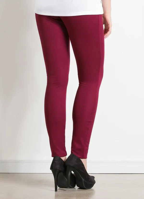 Moda Pop - Legging com Bolsos nas Costas Bordô 2