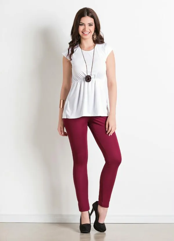 Moda Pop - Legging com Bolsos nas Costas Bordô 3