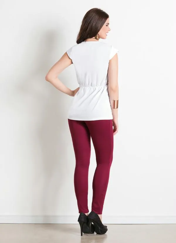 Moda Pop - Legging com Bolsos nas Costas Bordô 4