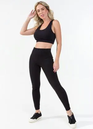 Rovitex - Legging Feminina Básica Cotton Preto - ROVITEX