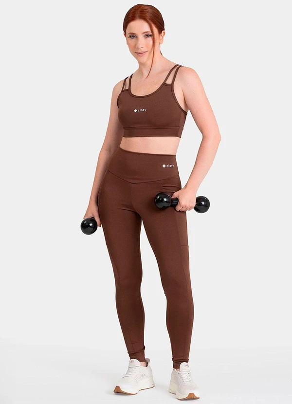 Closy - Legging Fitness Rise Marrom 3