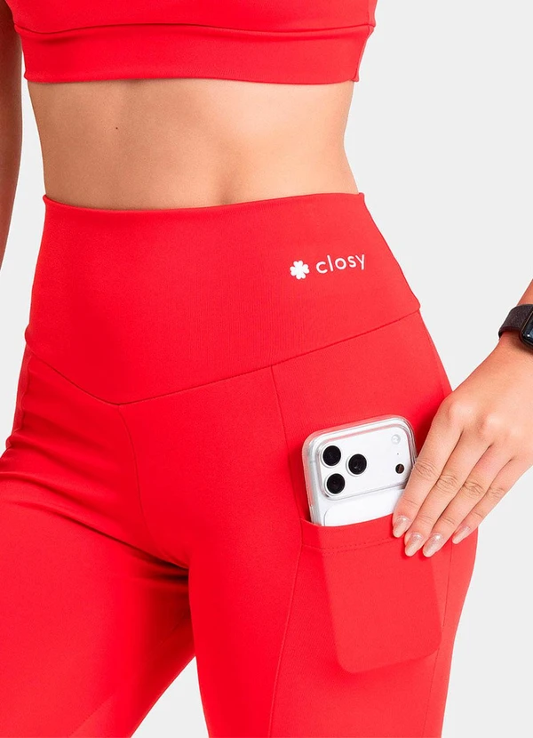 Closy - Legging Fitness Rise Vermelho 5