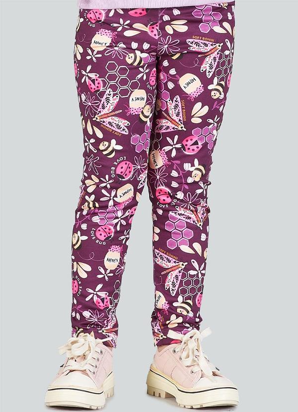 Soft Bonni - Legging Infantil Menina Thermo Roxo