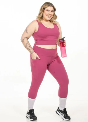 Cobertura - Legging Plus Size com Bolsos Rosa - COBERTURA