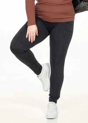 Cobertura - Legging Plus Size com Nervuras Preto - COBERTURA