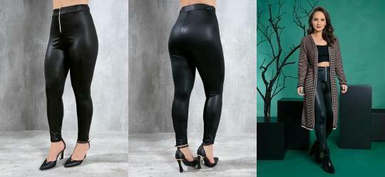Legging Preta em Cirr� com Z�per
