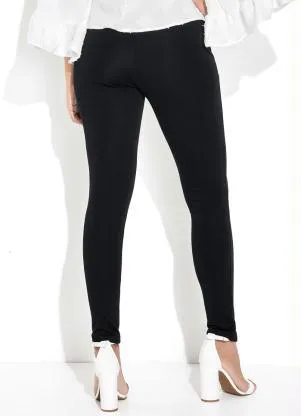 Rovitex - Legging Preto em Malha Ponto Roma - ROVITEX
