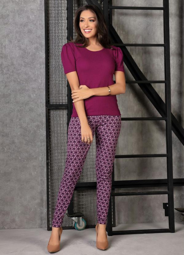 Outlet - Legging Vitral Roxa com Elástico 3